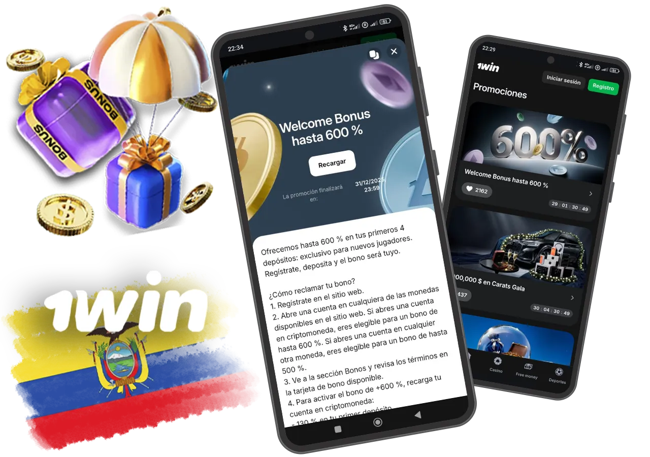 Bonificaciones y promociones en la aplicación 1win